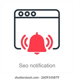 Seo Notification and alert icon concept
