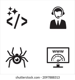Seo And Online Marketing Black Icon Set 