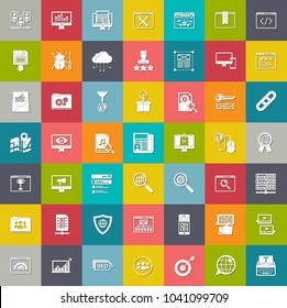 Seo And Online Marketing Icons Set, Vector Web Business Icons, Digital Media Design Icons