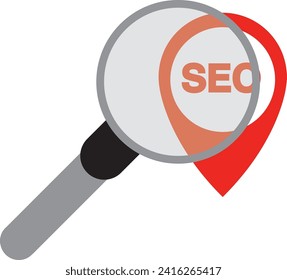 SEO optimization analysis with magnifying glass for marketing social media