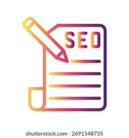 SEO Otimização ícone do vetor de ilustração de gradiente de cor que pode facilmente modificar ou editar 
