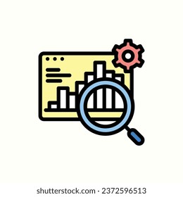 seo optimization color icon, isolated icon in light background, perfect for website, blog, logo, graphic design, social media, UI, mobile app