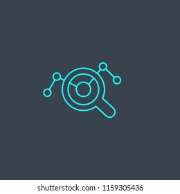 SEO optimization concept blue line icon. Simple thin element on dark background. SEO optimization concept outline symbol design from Digital marketing set. Can be used for web and mobile UI/UX