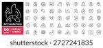 Seo and optimization editable line icons set. web and analytics symbols
