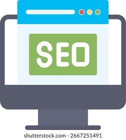 Design de Vetor de Ícone Plano de Otimização de SEO