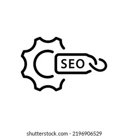 SEO optimization icon, Line Vector graphics