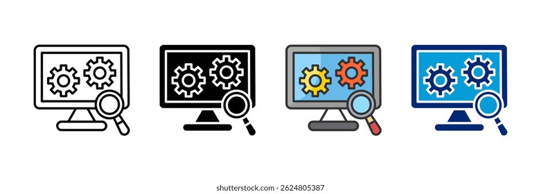 Seo Optimization Icon Set Multiple Style Collection