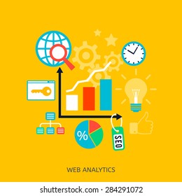 SEO optimization icons. Web development, internet marketing, web design, tags, target strategy, keyword research, analysis