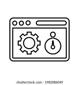 Umrisssymbol für die SEO-Optimierung. Line Art Vektordesign.