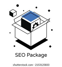 A seo package editable vector icon 

