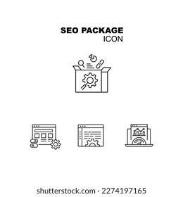 Seo package icon. Complete Website Services Icon for Comprehensive SEO Solutions