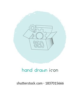 SEO package icon line element. Vector illustration of SEO package icon line isolated on clean background for your web mobile app logo design.