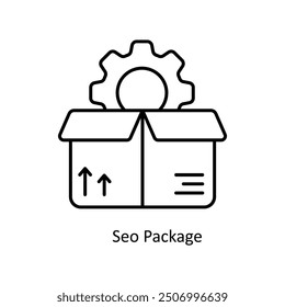 Seo Package vector  outline Icon Design illustration. Smart Home and Technology Symbol on White background EPS 10 File
