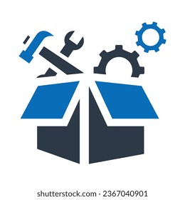 SEO Packages Flat Blue Icon Isolate On White Background Vector Illustration | Seo Icons