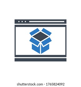 Icono de glifo vectorial relacionado con Paquetes SEO. Aislado en fondo blanco. Ilustración vectorial.