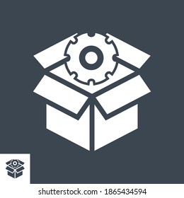 SEO Packages Related Vector Glyph Icon. Isolated on Black Background. Vector Illustration.