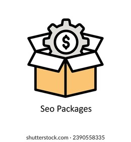 SEO Packages vector filled outline Icon Design illustration. Business And Management Symbol on White background EPS 10 File