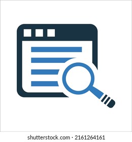 Seo, page icon. Vector design isolated on a white background.