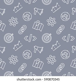 SEO pattern background target megaphone code net map tag blue