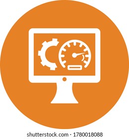 SEO Performance icon / orange vector
