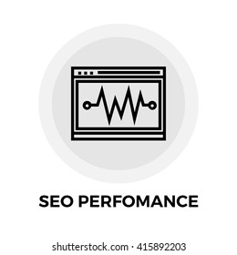 SEO performance icon vector. Flat icon isolated on the white background. Editable EPS file. Vector illustration.