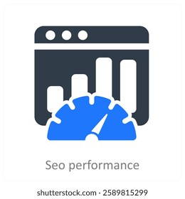 Seo Performance and ranking icon concept