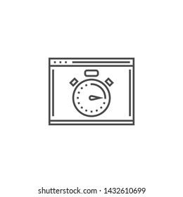 SEO Performance Related Vector Thin Line Icon. Isolated on White Background. Editable Stroke. Vector Illustration.