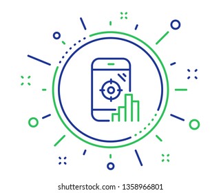 Seo phone line icon. Search engine optimization sign. Aim target symbol. Quality design elements. Technology seo phone button. Editable stroke. Vector