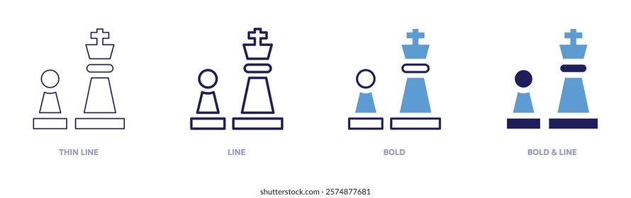SEO positioning icon in 4 different styles. Thin Line, Line, Bold, and Bold Line. Duotone style. Editable stroke.