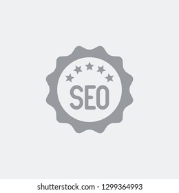 Seo premium quality label - Flat and isolated vector illustration icon with minimal and modern design