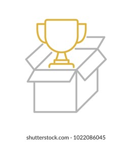 Seo prize package vector icon