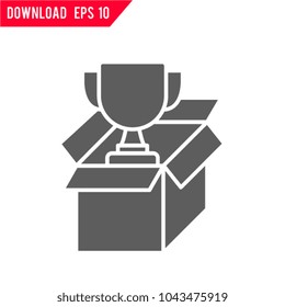 Seo prize package vector icon