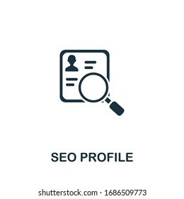 Icono Seo Profile de la colección seo. Icono de Seo Profile de línea simple para plantillas, diseño web e infografías