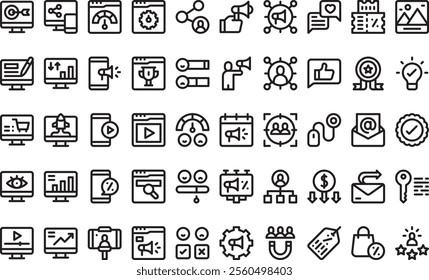 Seo promotion icons High-Quality Vector Icons Collection with Editable Stroke. Ideal for Professional and Creative Projects.