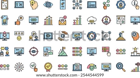 Seo and promotion icons High-Quality Vector Icons Collection with Editable Stroke. Ideal for Professional and Creative Projects.