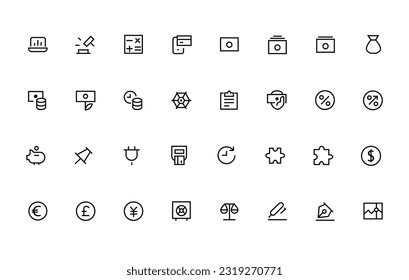 SEO and promotion line icons collection. Business and finance icons pack vector illustration