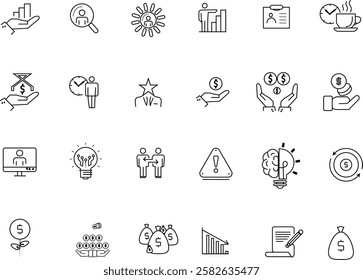 SEO and promotion line icons collection. Big UI icon set. Thin outline icons pack. Vector illustration eps10