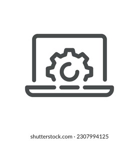 Seo and promotion related icon outline and linear vector.
