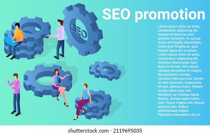 SEO promotion.Attracting new customers.Development of search algorithms.A business-style poster.Flat vector illustration.