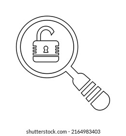 seo, protect, lock open icon. Outline vector.