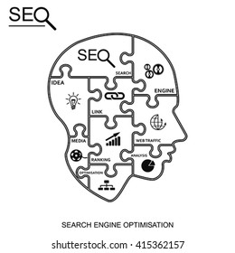 SEO puzzle head, vector
Search engine optimization