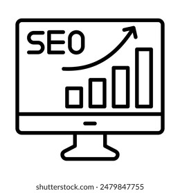 SEO Ranking Factors icon line vector illustration