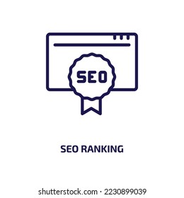 seo ranking icon from programming collection. Thin linear seo ranking, seo, business outline icon isolated on white background. Line vector seo ranking sign, symbol for web and mobile