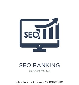 SEO Ranking icon. Trendy flat vector SEO Ranking icon on white background from Programming collection, vector illustration can be use for web and mobile, eps10