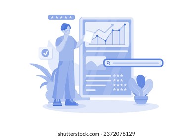 SEO Ranking Illustration concept on white background