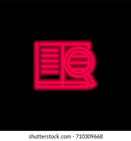 Seo red glowing neon ui ux icon. Glowing sign logo vector