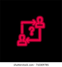 Seo red glowing neon ui ux icon. Glowing sign logo vector