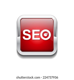 SEO Red Vector Icon Button