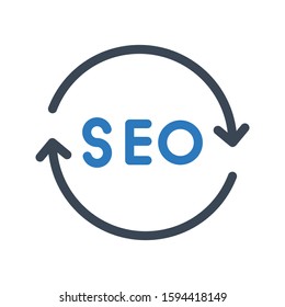 seo reload vector color line icon 