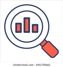 SEO report flat line icon modern illustration